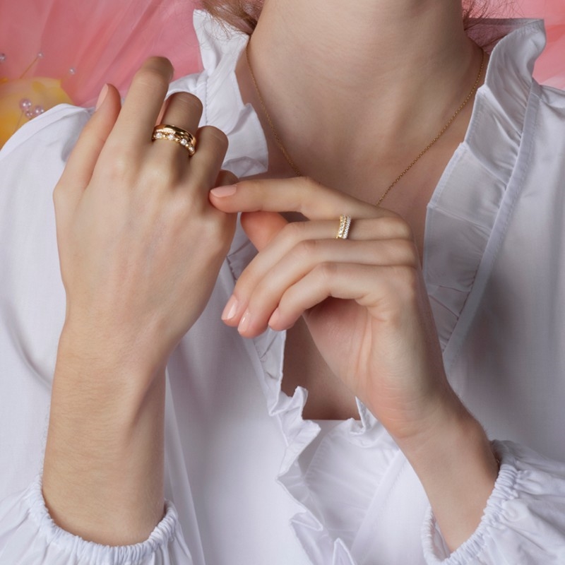 Joanli Nor PENNYNOR ring i forgyldt sølv med zirkonia